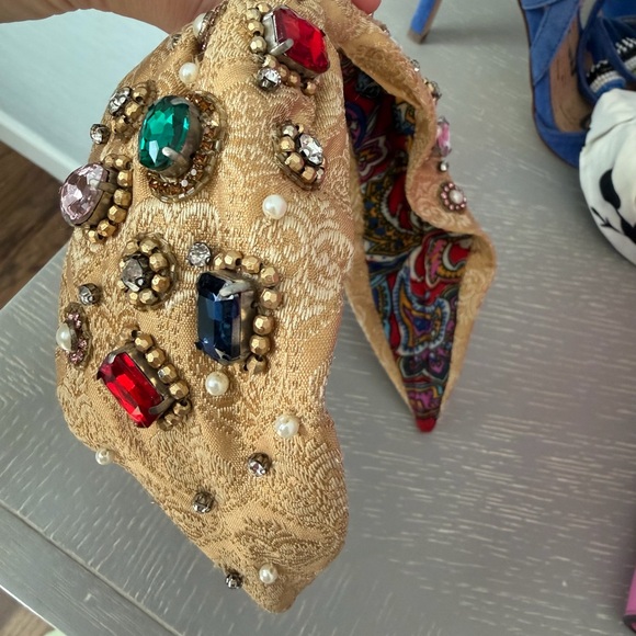 Namjosh Embellished Jewel Gold Headband - Picture 2 of 5